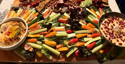 Crudités and graze spread with fresh vegetables