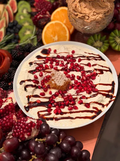 Dessert grazing board with sweet treats