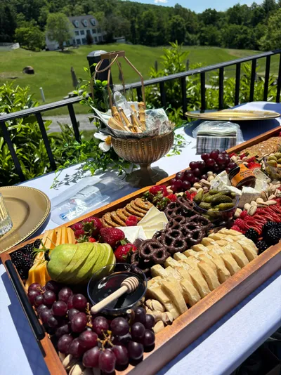 Outdoor grazing table setup